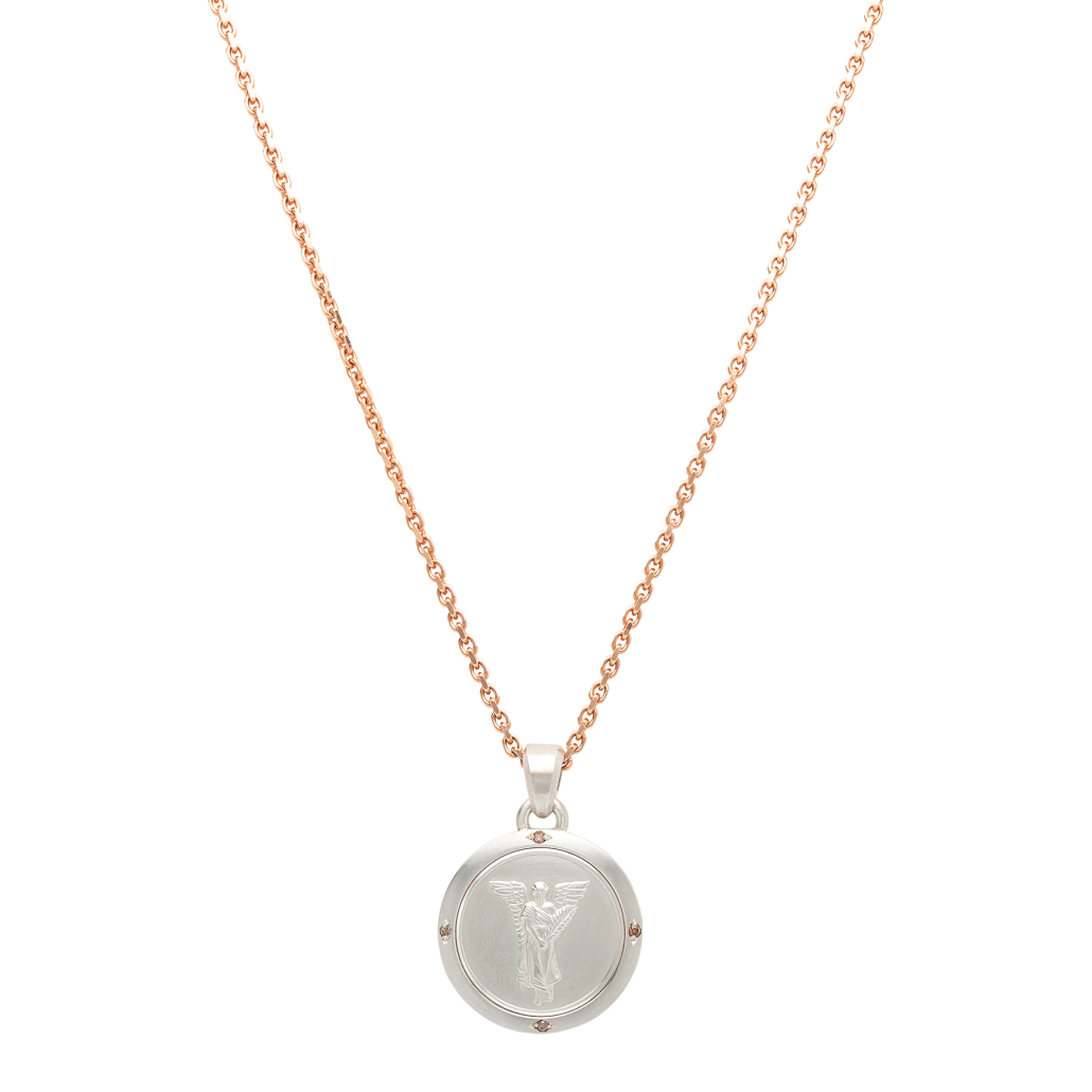 Engel & Drache Anhänger Sterling Silber mit cognac Brillanten