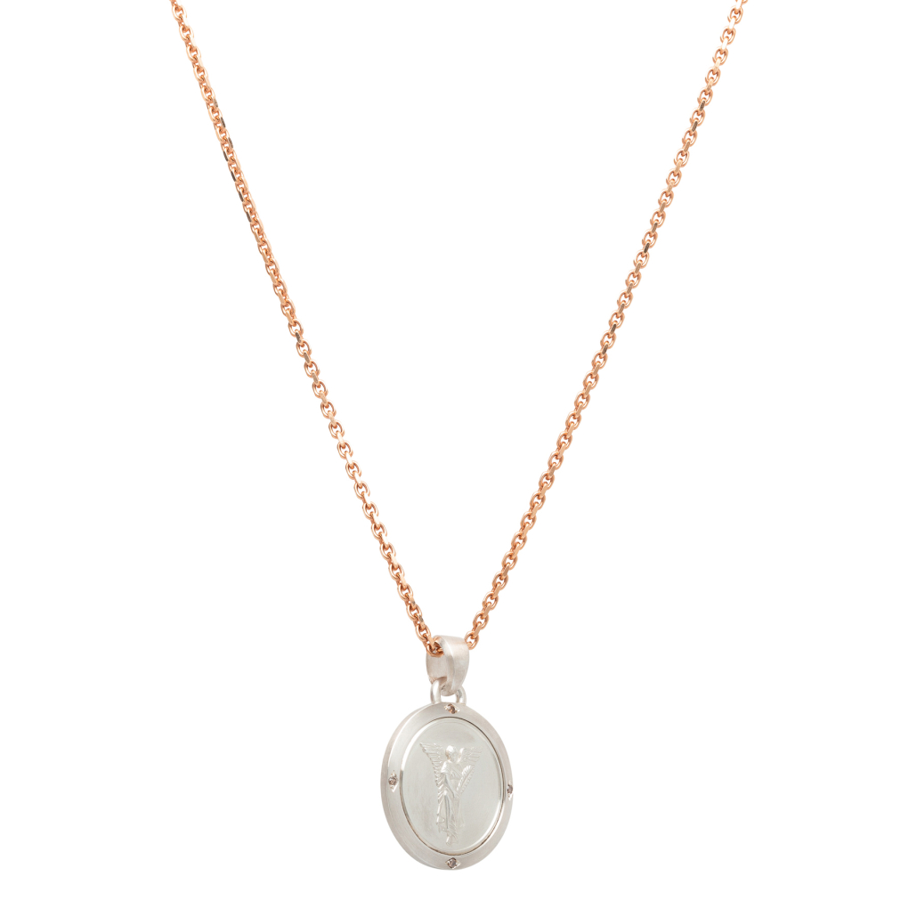 Engel & Drache Anhänger Sterling Silber mit cognac Brillanten