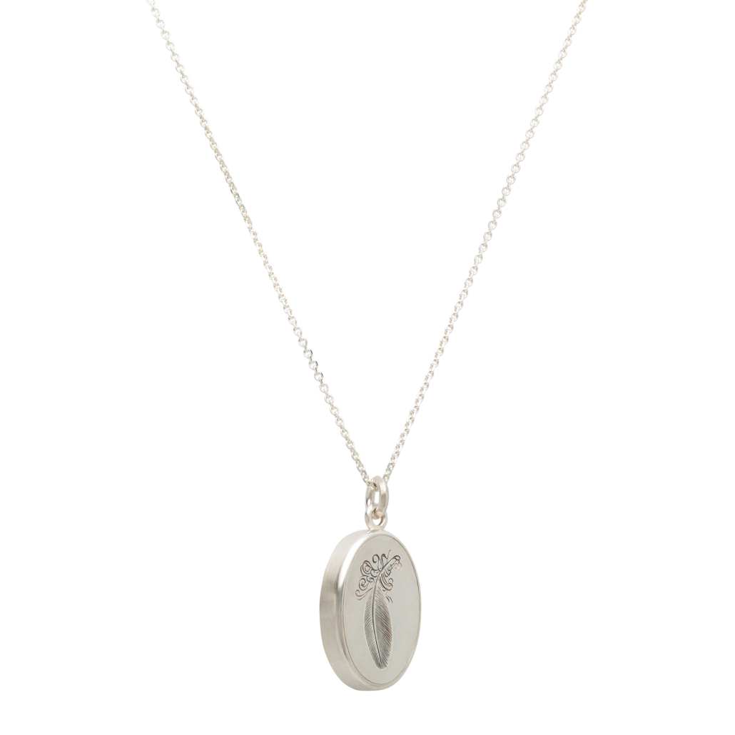 Feder Kette Sterling Silber
