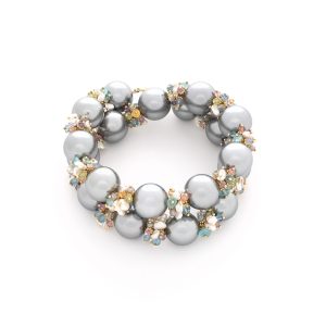 Armband Poesie Edelstein Grey Pearl Gold