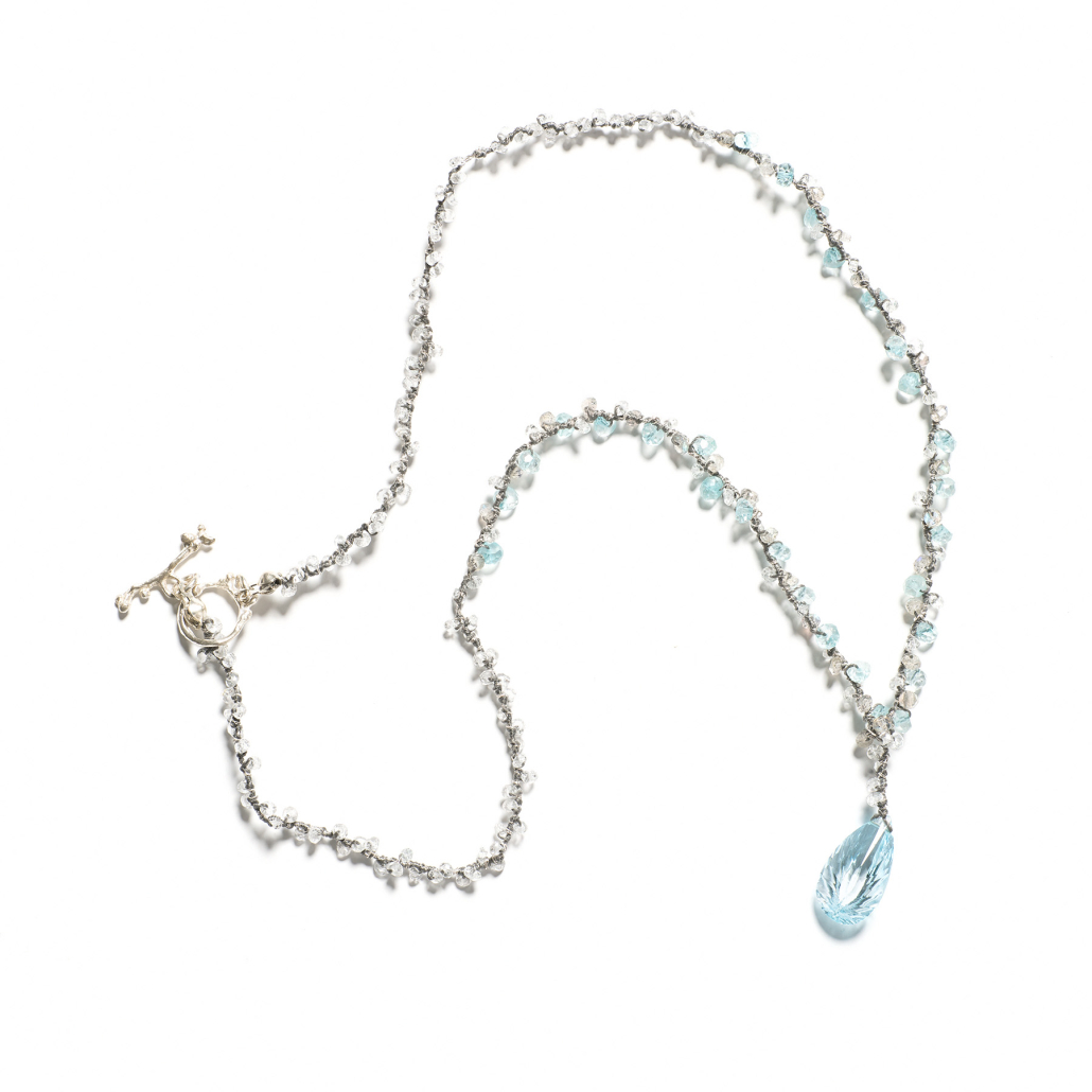 Edelstein Kette Poesie Blautopas