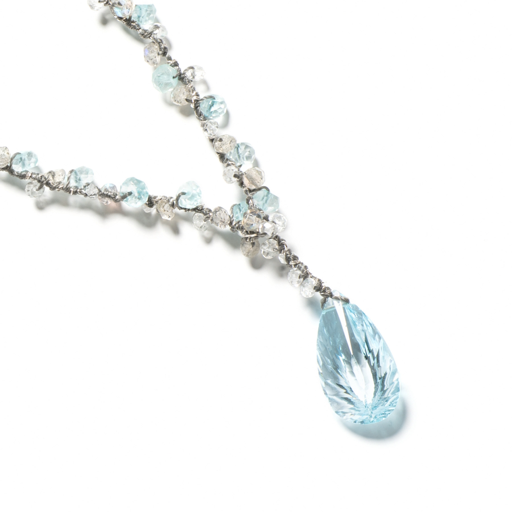 Edelstein Kette Poesie Blautopas