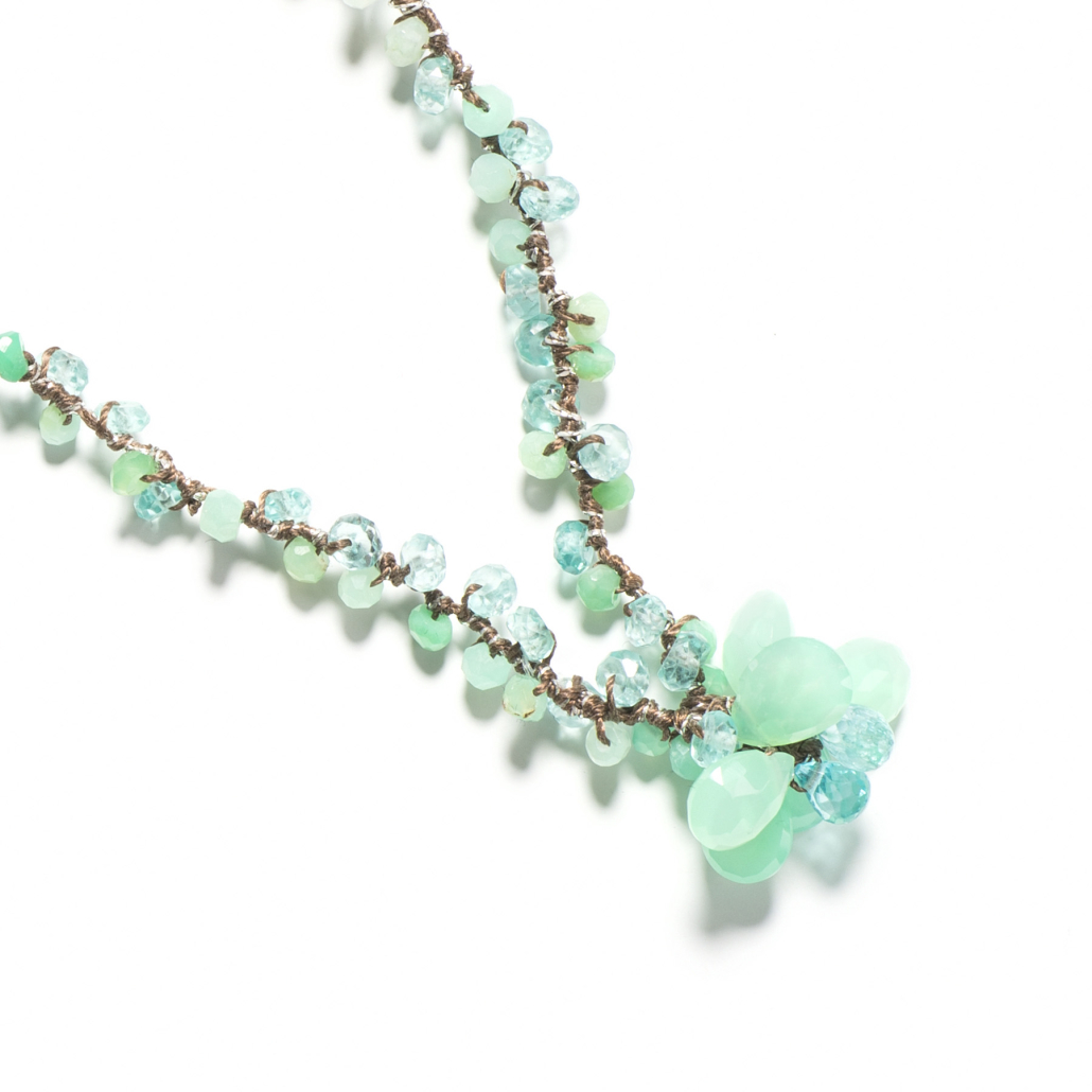 Edelstein Kette Poesie Chrysopras