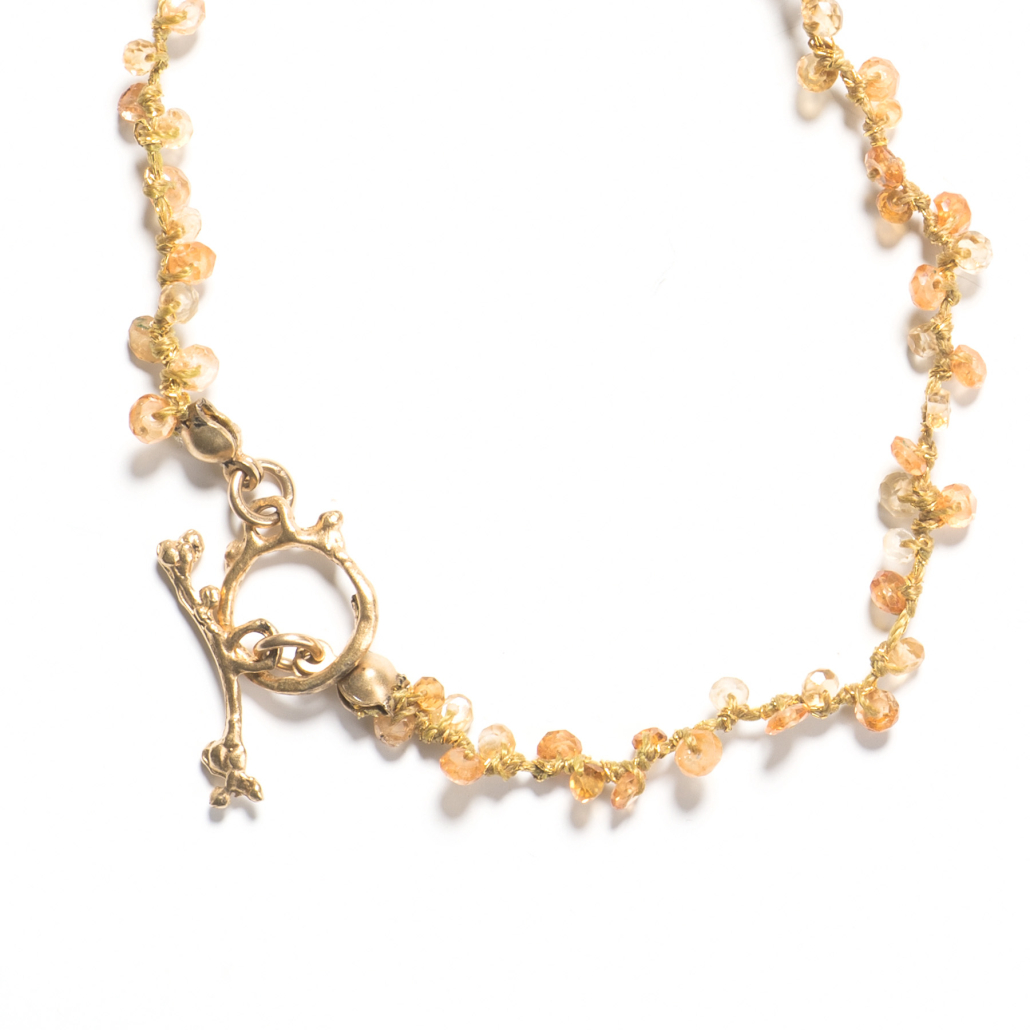 Edelstein Kette Poesie gelber Opal