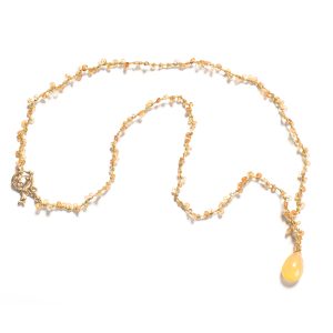 Edelstein Kette Poesie gelber Opal