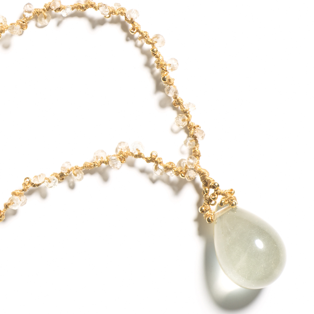 Edelstein Kette Poesie Zitronenquarz