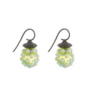 Ohrringe Glassworks Lindgrün mit Weiß