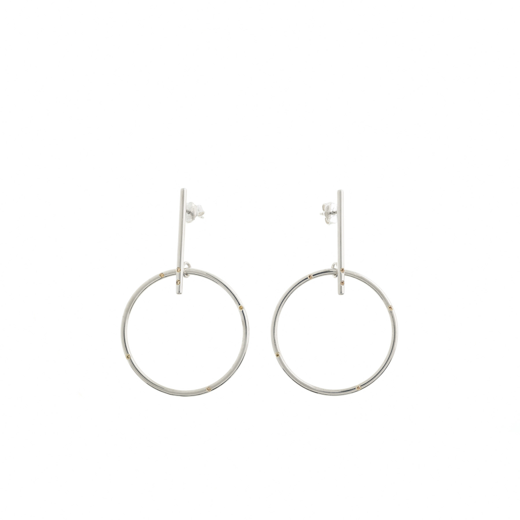 Ohrringe Woop klein mit 12 zimt Brillanten Sterling Silber