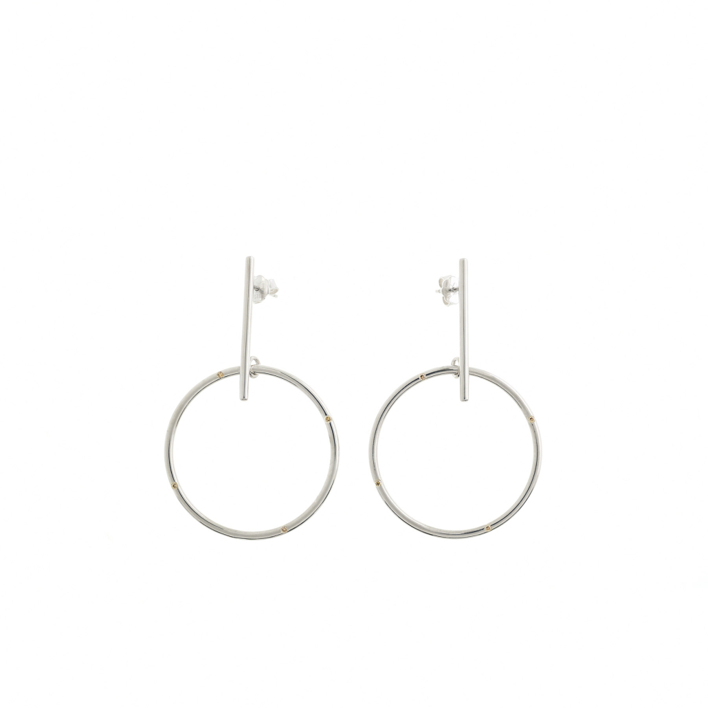 Ohrringe Woop klein mit 8 zimt Brillanten Sterling Silber