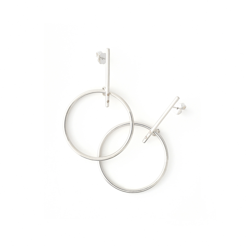 Ohrringe Woop klein mit 4 zimt Brillanten Sterling Silber
