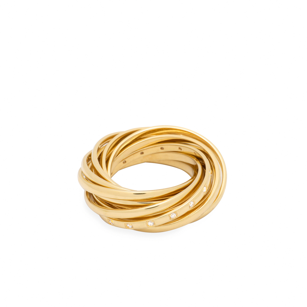Ring Rowling Twist Gelbgold mit Brillanten