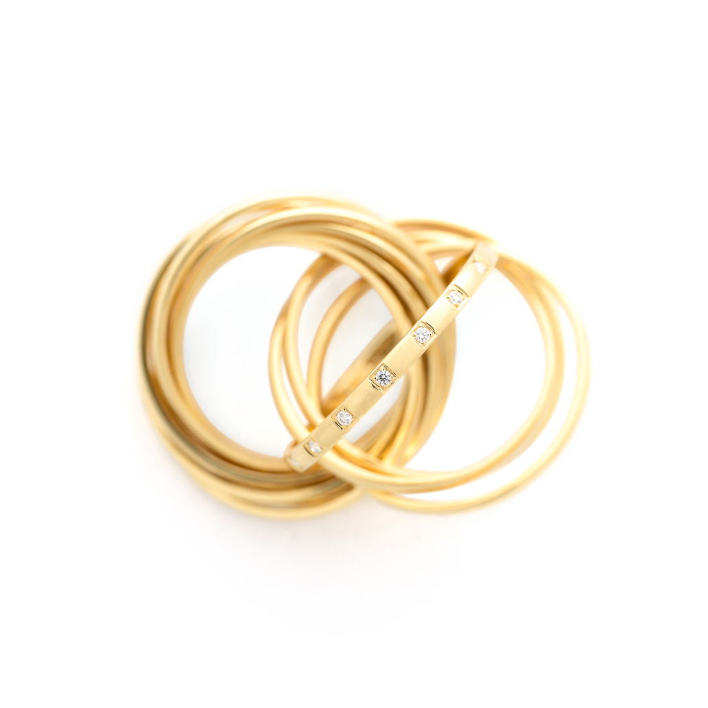 Ring Rowling Twist Gelbgold mit Brillanten
